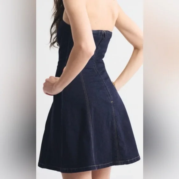 Abercrombie & Fitch Dark Blue Denim Dress - Picture 5 of 6